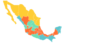 Mapa de México con división